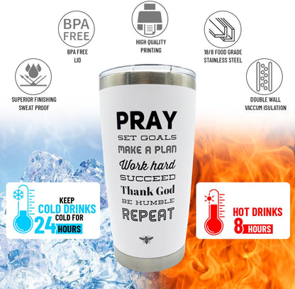 Vaso Pray, 20 oz. de acero inoxidable aislado al vacío